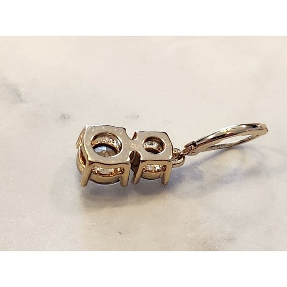 Dana Buchman Gold Tone Drop Earrings With Swarovski Elements - Picture 6 of 6